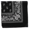 Motique Accessories Extra Large Paisley Bandana 27x27 Inch - color: Black