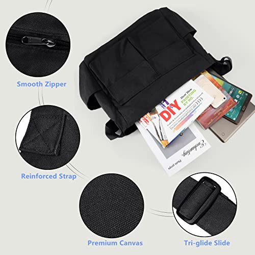 Canvas Messenger Bag Large Hobo Crossbody Bags with Multiple Pockets,School Vintage Shoulder Laptop Bag for Women and Men