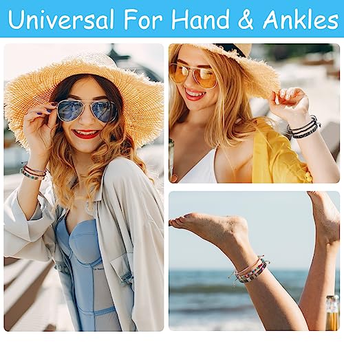 Beach Bracelet Set for Men and Women, Surfer Men Bracelet, Braided Boho Summer Bracelets Adjustable Men's Bracelet Handmade Women Bracelet String Rope Ankle Bracelets Birthday Gift - style: 18pcs boho bracelet