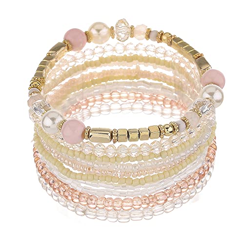 6 sets Bohemian Multilayer tassels bracelet Handmade Wrap Bracelets Bangle Jewelry Bracelets for Women - color: JA6-4