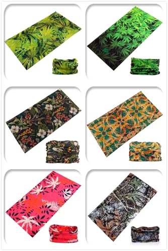 KINREE 6PCS Outdoor Magic Scarf, Elastic Headbands, Headscarves, Headwear, Mask - color: Maple Leaf