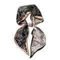 Hair Scarf for Women - 53"x5.3" Purse Scarf, Extra Long Satin Wrap, Versatile Belt & Boho Neck Accessory - color: Black Abstract