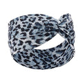 Woration Headband Yoga Leopard Print Cross Wide Elastic Headwear Head Wrap Hairband Twist Turban Knot Headpiece Hair Accessories for Women, Girls - Light Blue - color: Leopard A