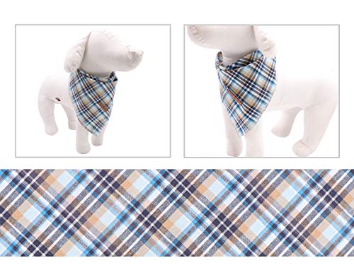 Lionet Paws Dog Bandana Washable Cotton Handkerchief Scarf Triangle Bandana for Small Medium Large Dogs - color: LightBlue, size: Small (Pack of 1)