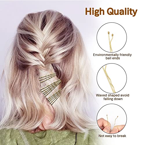 MORGLES Blonde Hair Bobby Pins, 120PCS 2Inches Gold Hair Pins for Women with Box - color: Blonde（2inch)