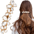 Joez Wonderful Rhinestone Hair Clips, Bridal Hair Accessories for Women, Sparkly Crystal Hair Pins, Fancy Hair Barrettes for Wedding, Bride, Long Hair (White Butterfly, 1 Pcs) - color: Butterfly White