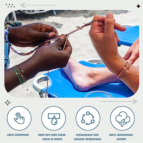 Yinkin 18 Pcs Boho Surfer Ankle Bracelets for Women Men Adjustable Handmade Braided Friendship Bracelet Waterproof String Rope Beaded Anklets Summer Beach Jewelry Gift - style: Buckle Style