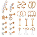 Mayhoop 16g Cartilage Earrings - Men Women Surgical Stainless Steel Tragus Piercing Jewelry Stud Hoop Forward Helix Rook Daith Conch Earrings - style: Rose-gold