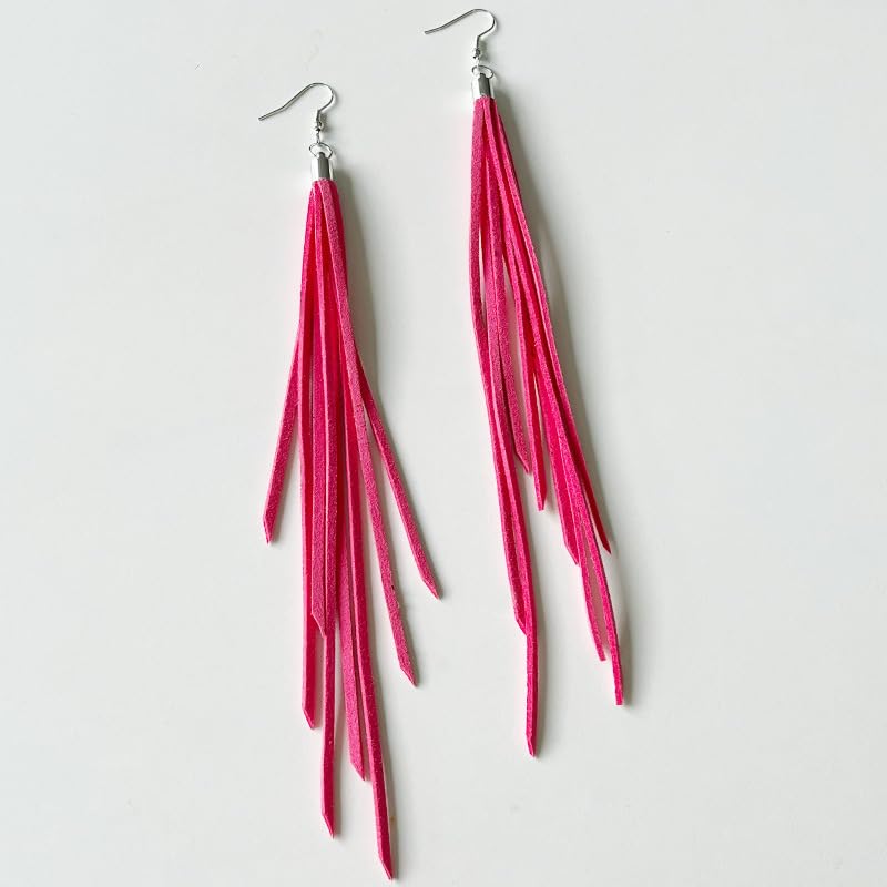 Boho Tassel Fringe Earrings for Women Western Fringe Leather Drop Dangle Earrings Ethnic Dangling Long Tassel Earrings Elegant Thread Feather Jewelry Gifts - style: style 2