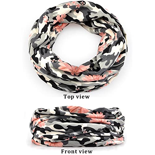 XYIYI Womens Chemo Headwear Hats Cotton Slouchy Beanie Cap Scarf - color: 2pcs Camo Sunflower