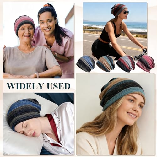 Chemo Headwear for Women Soft Cotton Slouchy Beanie Hat Scarf for Cancer Care - color: Red