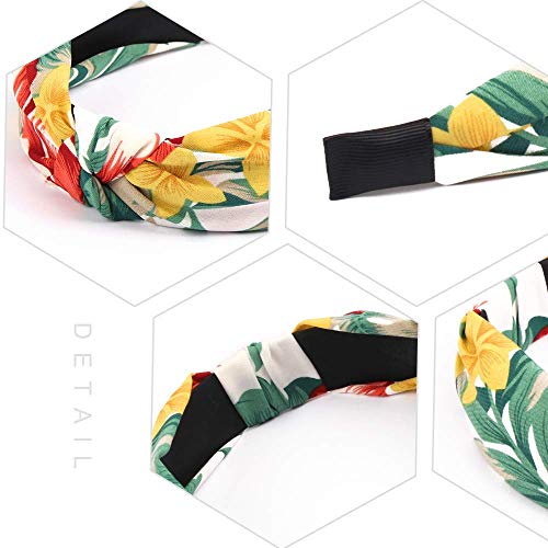 TOBATOBA Knotted Headbands for Women, 10 Pack Floral Bow Knot Twist Turban Headbands - Wide, No Slip Diademas Para Mujer De Moda