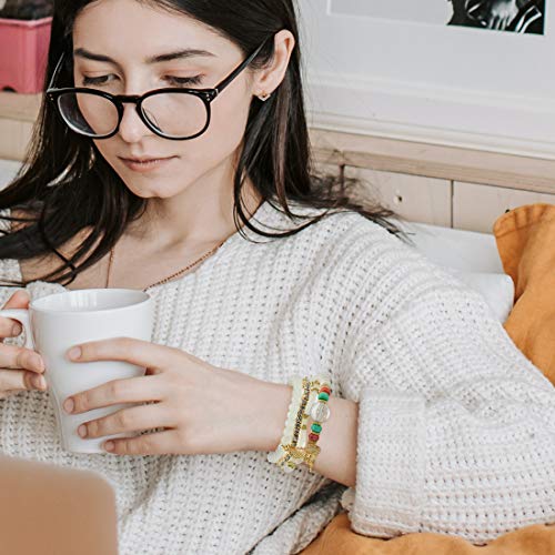Bohemian Bracelet Sets for Women - 6 Sets Stackable Stretch Bracelets Multi-color Boho Jewelry for Women Hippie Bracelets Dainty Jewelry - color: Bohemian stackable bracelet