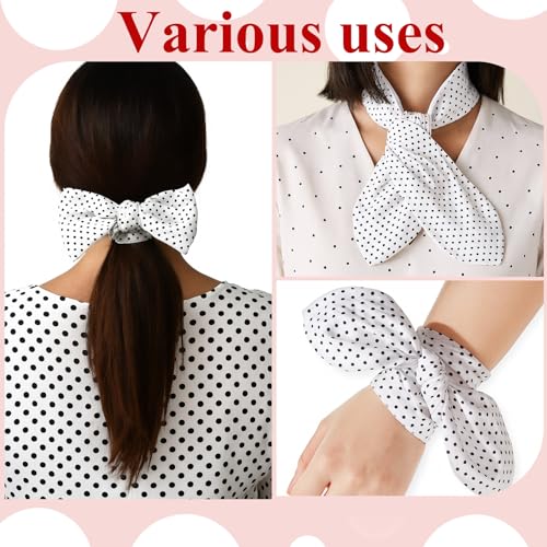 Hicarer 2 Pieces Polka Dot Headband Bandana Headband 50s Costume Hair Accessories Bows Wide Head Wrap for Women(Red, White,Small Dots) - color: Red, White, style: Small Dots