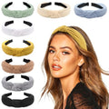 DRESHOW 8 Pack Knotted Headbands for Women Wide Turban Headband Yoga Exercise Ribbing Hair Hoop Hair Bands Accessories - color: 8 Pack Plastic Hair Hoop F