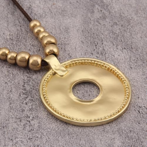 Bohemian Necklaces for Women Long Leather Necklace with Large Pendant Chunky Boho Hippie Jewelry Pendant Chocker Necklace - style: Boho Cord Necklace