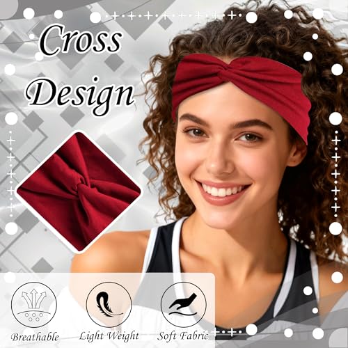 3 Pack Headbands for Women Short Twist Turban Headbands Boho Elastic Non Slip Hair Bands Leopard Hair Wraps Accessories - color: Multicolor-2