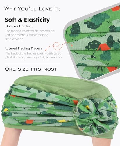 Chemo Headwear for Women Cancer Patients Lightweight Head Coverings for Hair Loss Seasonal - color: Green Green