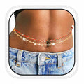 Christmas Star Waist Bead Belly Chain Gold Layered Body Beads Jewelry Beaded Bikini Body Chain for Women