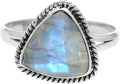 Rainbow moonstone Ring, 925 Sterling Silver Handmade Women's Ring