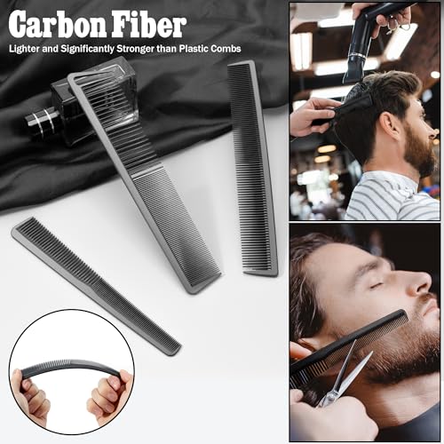 SALONSILK Hair Comb for Men & Women, 8PCS Professional Styling Combs for Wet Curly Natural Hair Detangling Parting Teasing Styling & Cutting - color: Hair Cutting Black