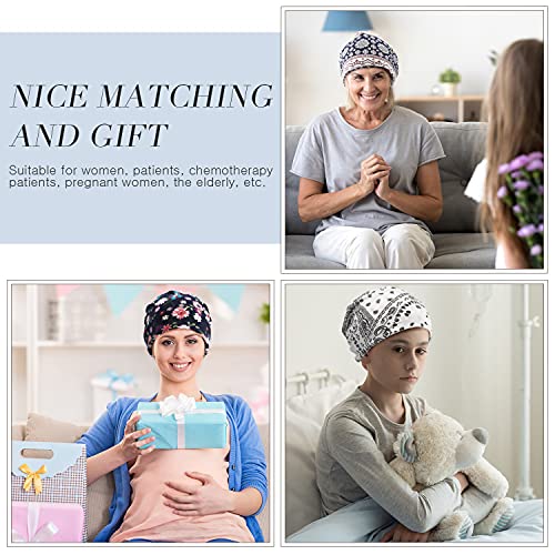 SATINIOR 5 Pieces Women's Slouchy Beanie Chemo Hat Stretch Cancer Head Wraps Sleep Head Scarf for Cancer Patient - color: Multicolor, style: Classic