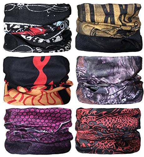 KINREE 6PCS Outdoor Magic Scarf, Elastic Headbands, Headscarves, Headwear, Mask - color: Purple Series