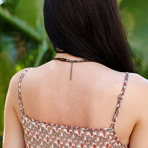 Brown Wooden Choker Chunky Pendant Necklaces for women - color: D