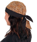 Sparkling EARTH - American Made Skull Caps Doo Rags Do Rag Durag Headwrap Head Wraps Skullies - Made in The USA! - color: Leopard Print With Black Band