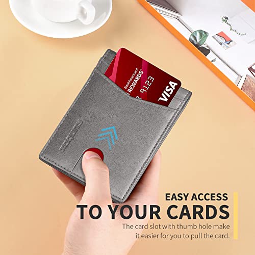 RUNBOX Wallet for Men -Slim Rfid Leather Mens Bifold Novelty Wallets 2 ID Window With Gift Box Men's Accessories | Slim - color: Classic grey-new