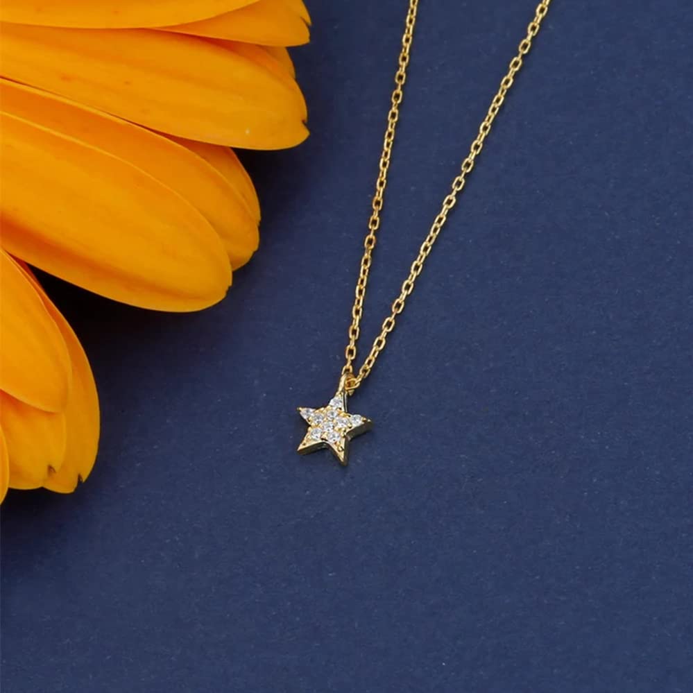 LLWOM Gold Necklace for Women-14k Gold Plated Infinity Necklace Star Of David Necklace Evil Eye Cross Pendants Heart Dainty Gold Necklace For Women - color: Gold, style: DaintyStar-Gold
