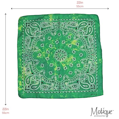 Motique Accessories Modern Tie Dye Bandana - color: Kelly Green