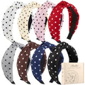 obeoby Polka Dot Headband for Women Girls,Non-Slip Y2K Style Knot Hair Band for Retro Parties, School or Beach, Holds Hair Neatly in Place Daily at Home - color: Polka dots