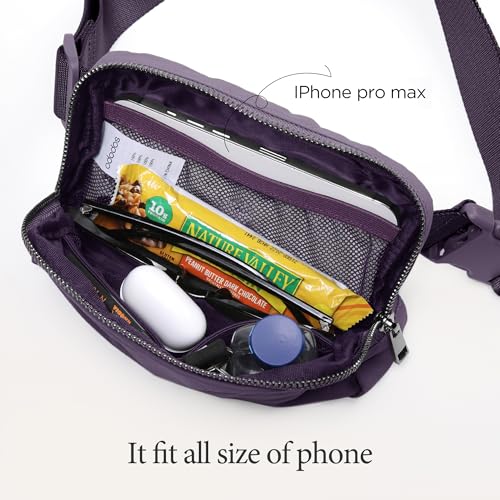 ODODOS Unisex Mini Belt Bag with Adjustable Strap Small Fanny Pack for Workout Running Traveling Hiking, Navy Cosmos - color: Navy Cosmos