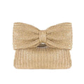 Huralona Women Straw Woven Clutch Purse Pleated Handbag for Summer Beach Vacation Straw Shoulder Crossbody Bag - color: Khaki5