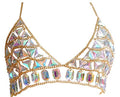 Women's Sexy Suit Body Chain - color: Gold Color Bra chain -099-2