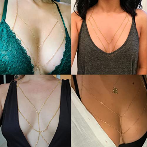 Gold Body Chain Necklace & Bikini Waist Bracelet for Women - style: Silver