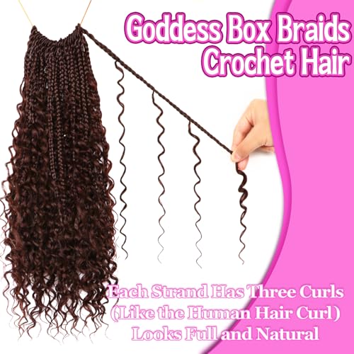 Goddess Boho Box Braids Crochet Hair-8 Packs 18 Inch Crochet Box Braids for Black Women Pre Looped (#4, 18 Inch (Pack of 8)) - color: #4, size: 18 Inch (Pack of 8)