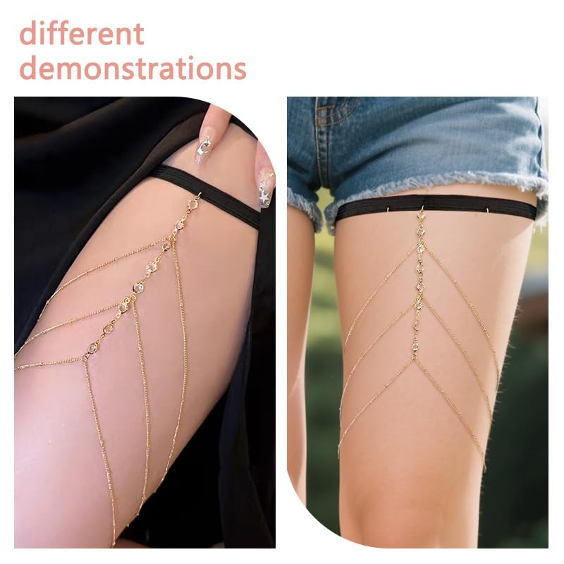 Multi-Layer Leg Ring Chain for Women Summer Thigh Chains Charm Fashion Body Accessories Decor for Women Ladies Leg Belts
