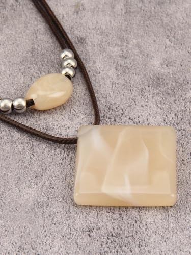 GelConnie Boho Necklaces for Women Cowgirl Necklace Stone Leather Cord Pendant Necklaces With Beads Long vintage Layered Choker Necklace - style: Leather Choker Necklace