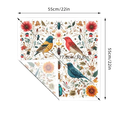 Head Scarf Hair Neck Scarves for Women Fashion Silk Satin Purse Bag Scarfs Handbags Bandana Neckerchief - color: Bird White Floral