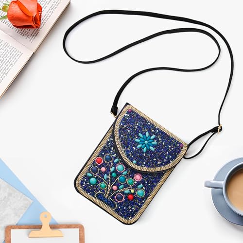 Small Beaded Crossbody Bag for Women, Boho Cell Phone Shoulder Purse Wallet with Handcrafted Colorful Beads - color: Tree-7
