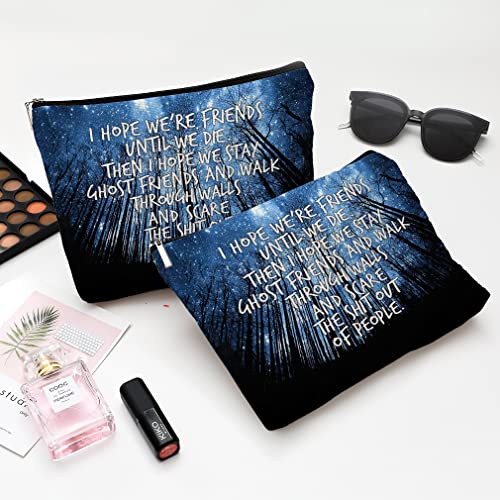 Cute Makeup Bag for Purse Canvas Waterproof Funny Cosmetic Bags for Women Zipper Travel Toiletry Pouch-Friend Gifts Makeup Bags - color: Friend Gifts Makeup Bags
