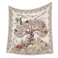 Premium Floral Scarf for Women 35x35 Square Silk Feel-Lightweight Scarves Headscarf Bandanas Wrapping Handbag - color: Artistic Illustration Pink