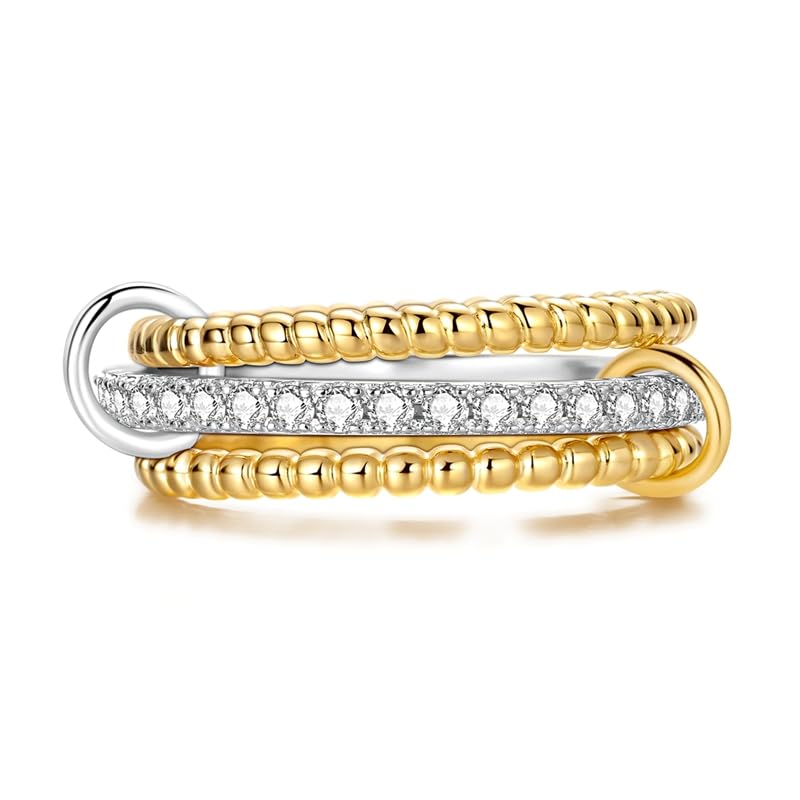 Stackable Rings Set for Women with 5A Cubic Zirconia Gift for Statement Rings Promise Rings Party Favor Ring-packs - style: Rings Set 2