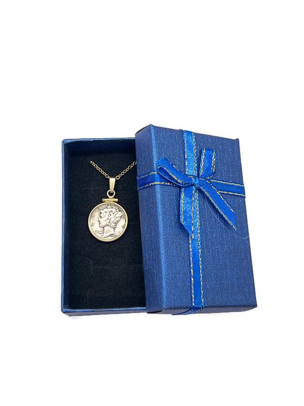 Handmade Sterling Silver Vintage 1940's Mercury Dime 925 Necklace No Plating. 16-20" Chain lengths NEW. US collectible Silver 10 cent coin. 90% Silver Dime. Screw Top Coin Edge bezel - size: Add 16 inch Cable Chain