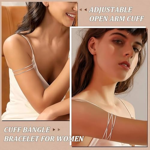 10Pcs Gold Arm Cuff Bracelets for Women, Adjustable Greek Goddess Egyptian Jewelry Set, Snake Arm Band Bangle, Costume Body Jewelry Accessories