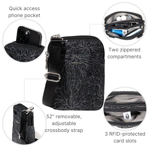 Baggallini Women's Modern Take Two Rfid Crossbody - color: Midnight Blossom Print