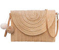 Dailyacc Straw Shoulder Bag For Women Woven Purse Beach Envelope Clutch Straws Wallet | Straw - color: A - Khaki