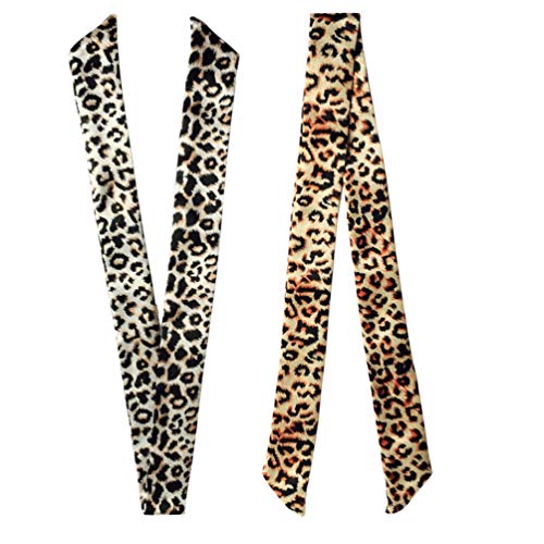 kcctoo 2/6/10Pack Scarf Bags for Women Handbag Scarfs Band Hair Neck Scarves Fashion Gifts - color: 2pcs Leopard Print Scarf